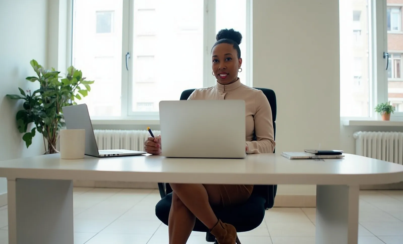 Keena Howse at her desk